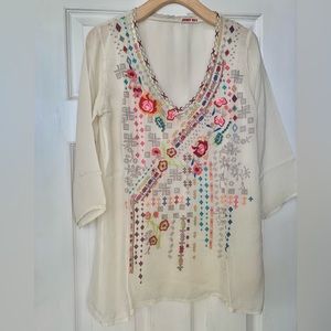 Johnny Was embroidered tunic size small
